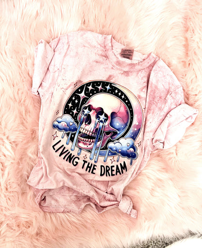 "Living the Dream" Short Sleeve Skeleton T