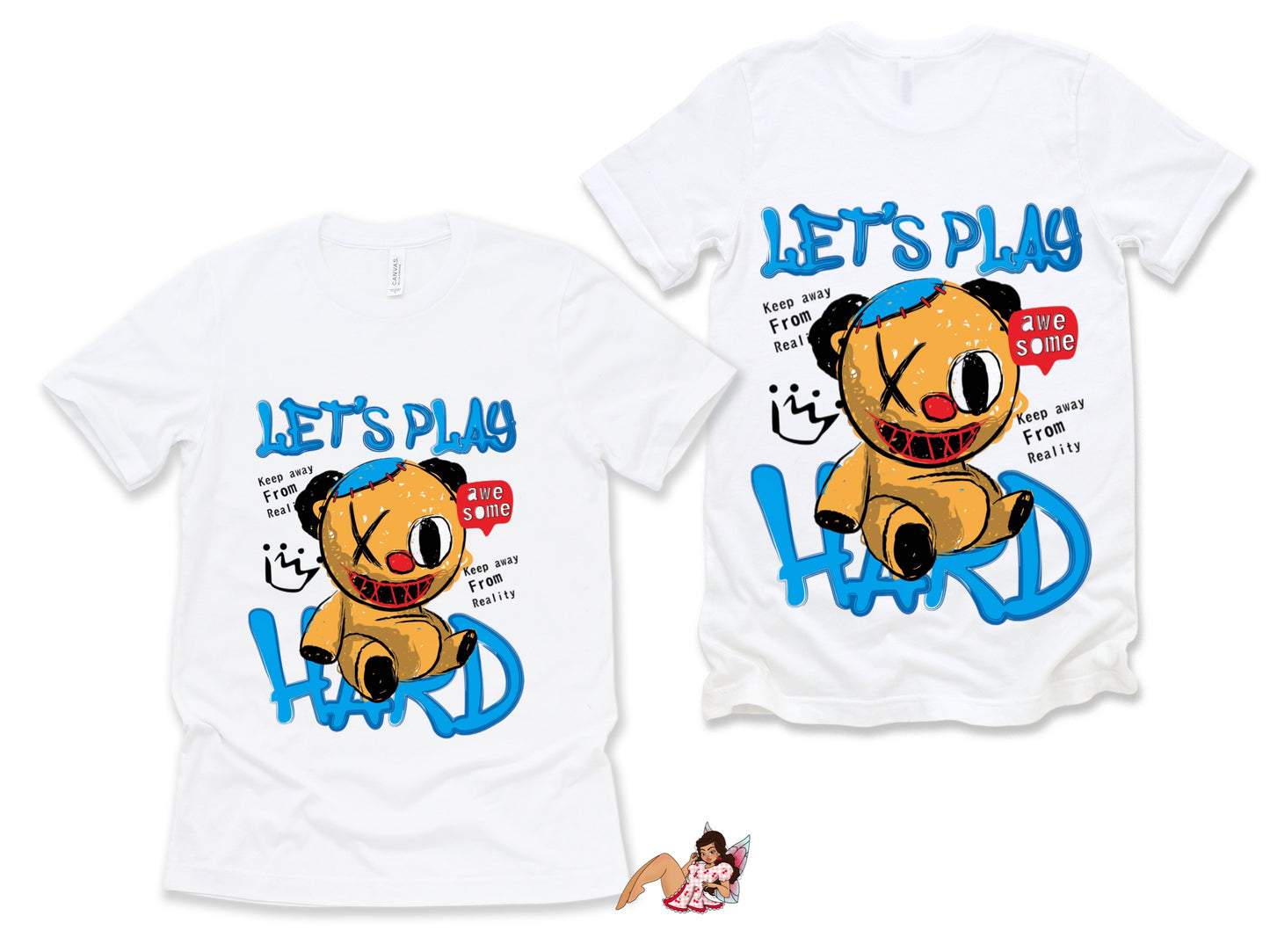 'Let's Play Hard' Graphic T (Back)